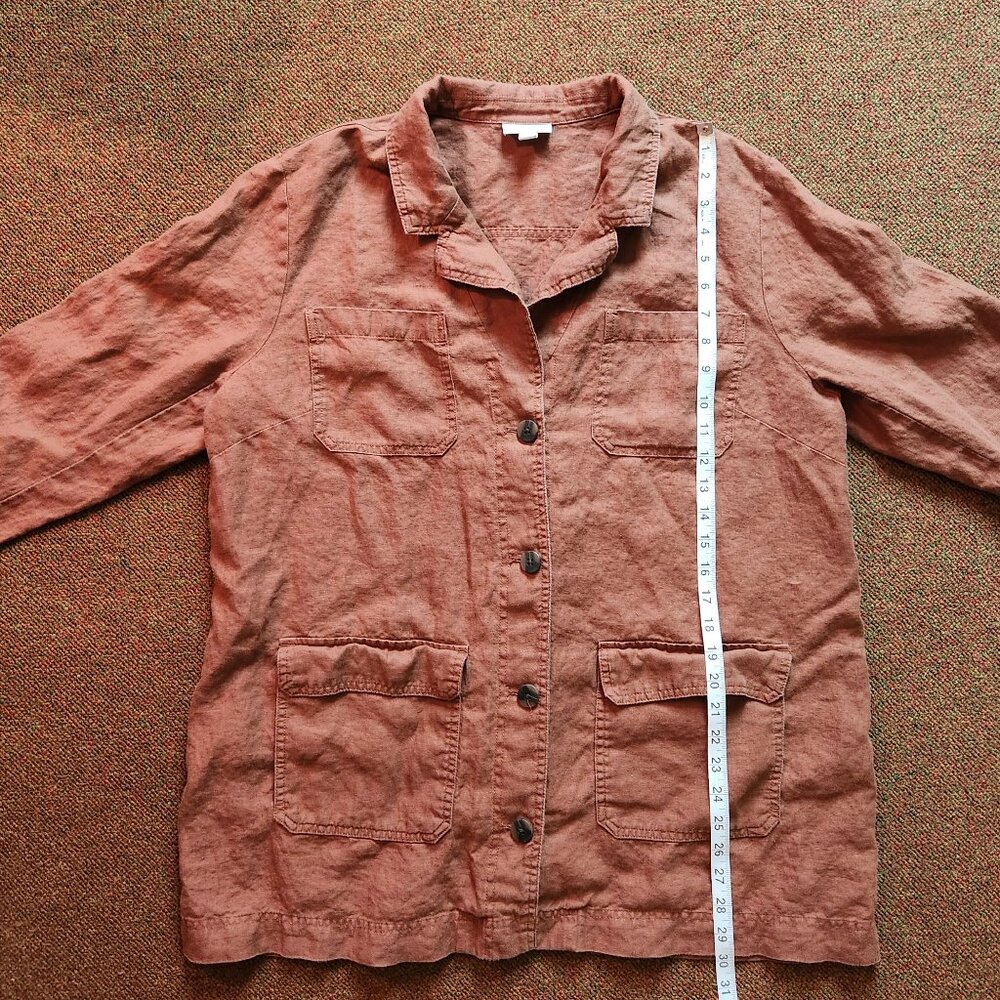 J Jill Brown Linen Duster Overcoat - Picture 7 of 7